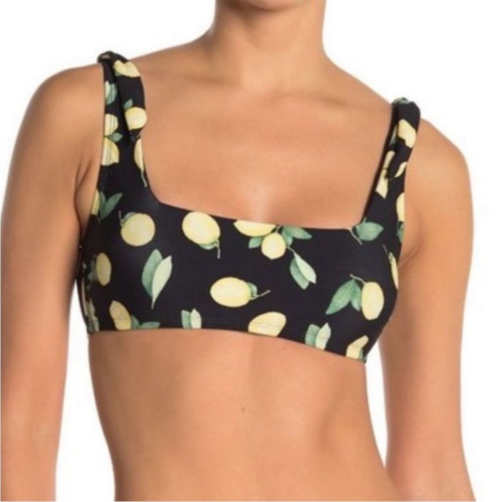 Vyb swim square neck top , lemon design